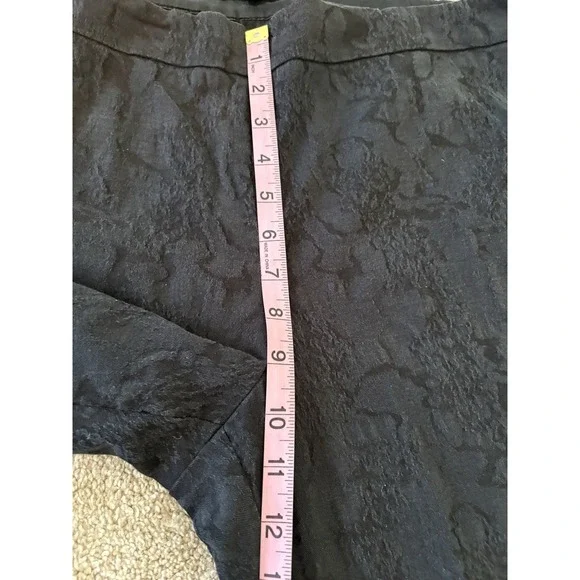 Eileen Fisher Black Printed High Waisted Cropped Cotton Pants Size XL - Picture 8 of 9